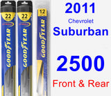 Front & Rear Wiper Blade Pack for 2011 Chevrolet Suburban 2500 - Hybrid