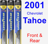 Front & Rear Wiper Blade Pack for 2001 Chevrolet Tahoe - Hybrid