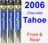Front & Rear Wiper Blade Pack for 2006 Chevrolet Tahoe - Hybrid