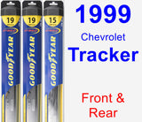 Front & Rear Wiper Blade Pack for 1999 Chevrolet Tracker - Hybrid