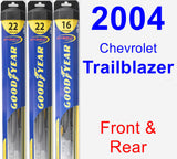 Front & Rear Wiper Blade Pack for 2004 Chevrolet Trailblazer - Hybrid