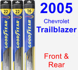 Front & Rear Wiper Blade Pack for 2005 Chevrolet Trailblazer - Hybrid