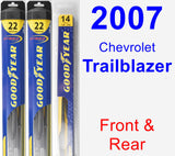 Front & Rear Wiper Blade Pack for 2007 Chevrolet Trailblazer - Hybrid