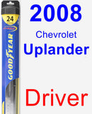 Driver Wiper Blade for 2008 Chevrolet Uplander - Hybrid