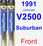 Front Wiper Blade Pack for 1991 Chevrolet V2500 Suburban - Hybrid