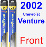Front Wiper Blade Pack for 2002 Chevrolet Venture - Hybrid