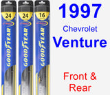 Front & Rear Wiper Blade Pack for 1997 Chevrolet Venture - Hybrid
