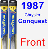 Front Wiper Blade Pack for 1987 Chrysler Conquest - Hybrid