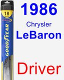 Driver Wiper Blade for 1986 Chrysler LeBaron - Hybrid