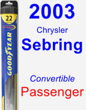 Passenger Wiper Blade for 2003 Chrysler Sebring - Hybrid