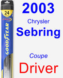 Driver Wiper Blade for 2003 Chrysler Sebring - Hybrid