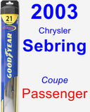 Passenger Wiper Blade for 2003 Chrysler Sebring - Hybrid