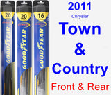 Front & Rear Wiper Blade Pack for 2011 Chrysler Town & Country - Hybrid