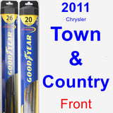 Front Wiper Blade Pack for 2011 Chrysler Town & Country - Hybrid