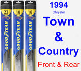 Front & Rear Wiper Blade Pack for 1994 Chrysler Town & Country - Hybrid