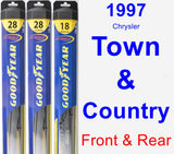 Front & Rear Wiper Blade Pack for 1997 Chrysler Town & Country - Hybrid