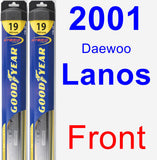 Front Wiper Blade Pack for 2001 Daewoo Lanos - Hybrid