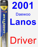 Driver Wiper Blade for 2001 Daewoo Lanos - Hybrid