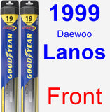 Front Wiper Blade Pack for 1999 Daewoo Lanos - Hybrid