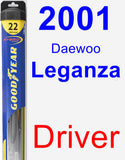 Driver Wiper Blade for 2001 Daewoo Leganza - Hybrid