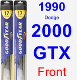 Front Wiper Blade Pack for 1990 Dodge 2000 GTX - Hybrid