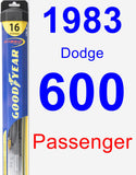 Passenger Wiper Blade for 1983 Dodge 600 - Hybrid