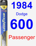 Passenger Wiper Blade for 1984 Dodge 600 - Hybrid