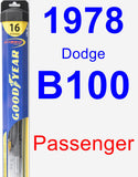 Passenger Wiper Blade for 1978 Dodge B100 - Hybrid