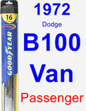 Passenger Wiper Blade for 1972 Dodge B100 Van - Hybrid