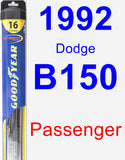 Passenger Wiper Blade for 1992 Dodge B150 - Hybrid