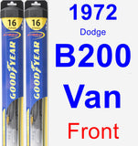 Front Wiper Blade Pack for 1972 Dodge B200 Van - Hybrid