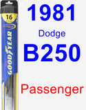 Passenger Wiper Blade for 1981 Dodge B250 - Hybrid