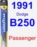 Passenger Wiper Blade for 1991 Dodge B250 - Hybrid