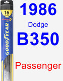 Passenger Wiper Blade for 1986 Dodge B350 - Hybrid