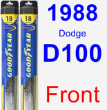 Front Wiper Blade Pack for 1988 Dodge D100 - Hybrid