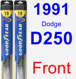 Front Wiper Blade Pack for 1991 Dodge D250 - Hybrid