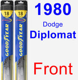 Front Wiper Blade Pack for 1980 Dodge Diplomat - Hybrid