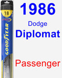 Passenger Wiper Blade for 1986 Dodge Diplomat - Hybrid