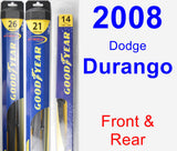 Front & Rear Wiper Blade Pack for 2008 Dodge Durango - Hybrid