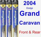 Front & Rear Wiper Blade Pack for 2004 Dodge Grand Caravan - Hybrid
