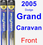 Front Wiper Blade Pack for 2005 Dodge Grand Caravan - Hybrid
