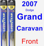 Front Wiper Blade Pack for 2007 Dodge Grand Caravan - Hybrid