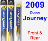 Front & Rear Wiper Blade Pack for 2009 Dodge Journey - Hybrid