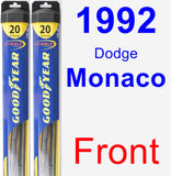 Front Wiper Blade Pack for 1992 Dodge Monaco - Hybrid