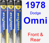 Front & Rear Wiper Blade Pack for 1978 Dodge Omni - Hybrid