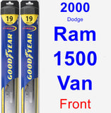 Front Wiper Blade Pack for 2000 Dodge Ram 1500 Van - Hybrid