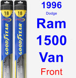 Front Wiper Blade Pack for 1996 Dodge Ram 1500 Van - Hybrid