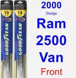 Front Wiper Blade Pack for 2000 Dodge Ram 2500 Van - Hybrid