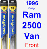 Front Wiper Blade Pack for 1996 Dodge Ram 2500 Van - Hybrid