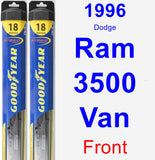 Front Wiper Blade Pack for 1996 Dodge Ram 3500 Van - Hybrid